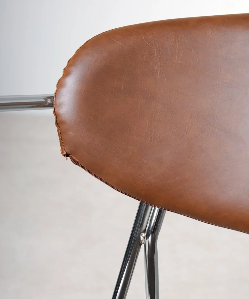 Silla de Comedor de Polipiel y Metal con Reposabrazos Moritz PU