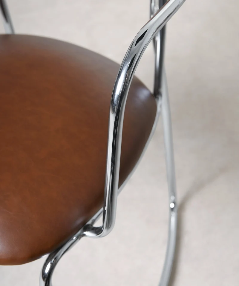 Silla de Comedor de Polipiel y Metal con Reposabrazos Moritz PU