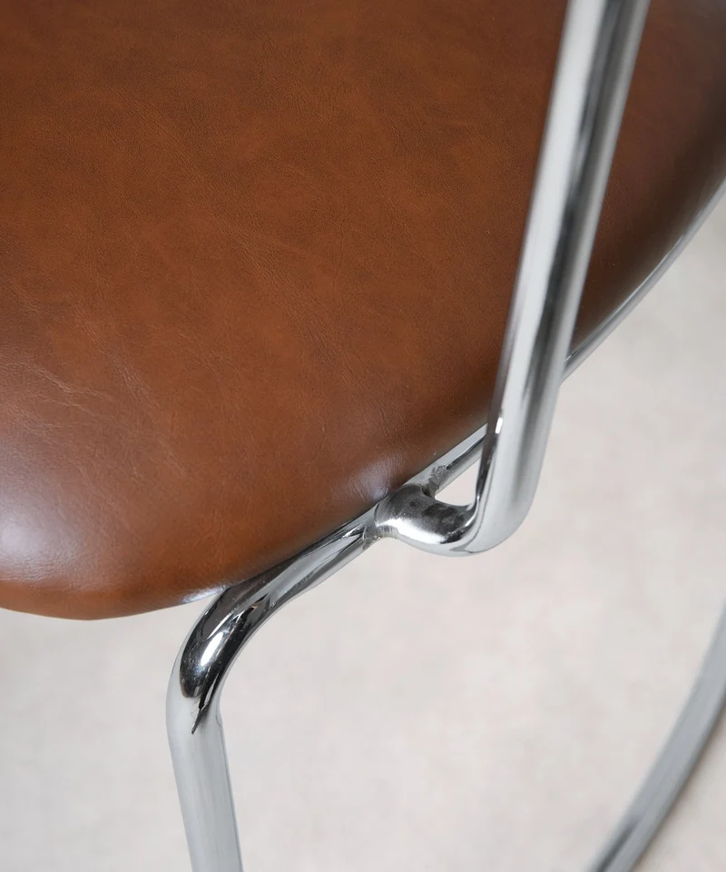 Silla de Comedor de Polipiel y Metal con Reposabrazos Moritz PU