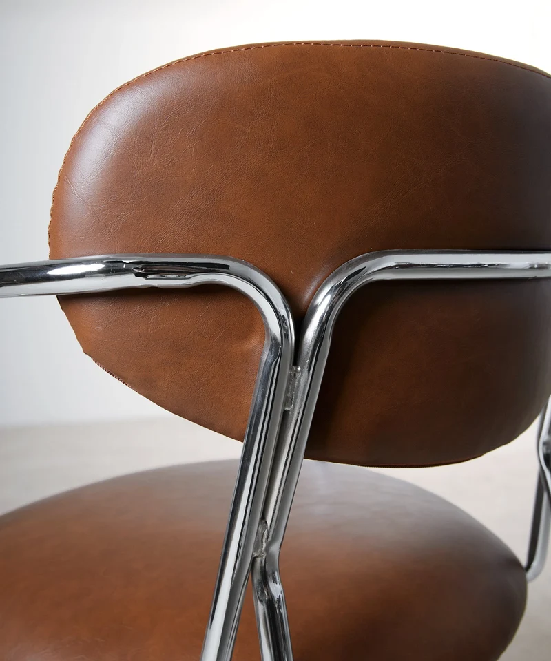 Silla de Comedor de Polipiel y Metal con Reposabrazos Moritz PU