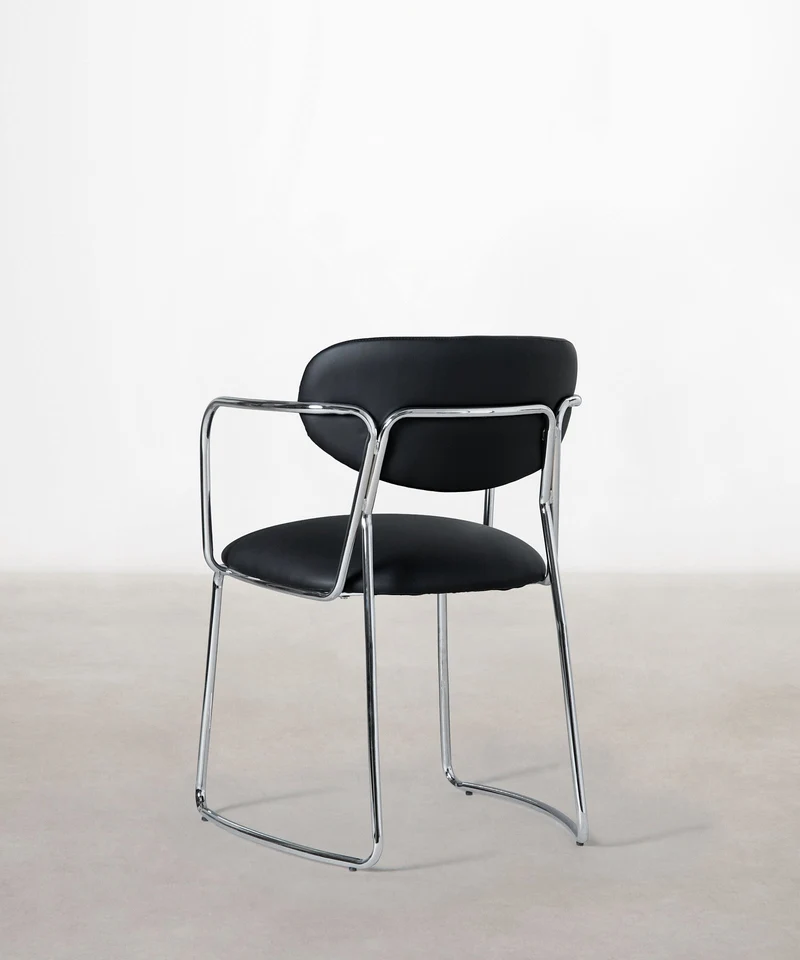 Silla de Comedor de Polipiel y Metal con Reposabrazos Moritz PU