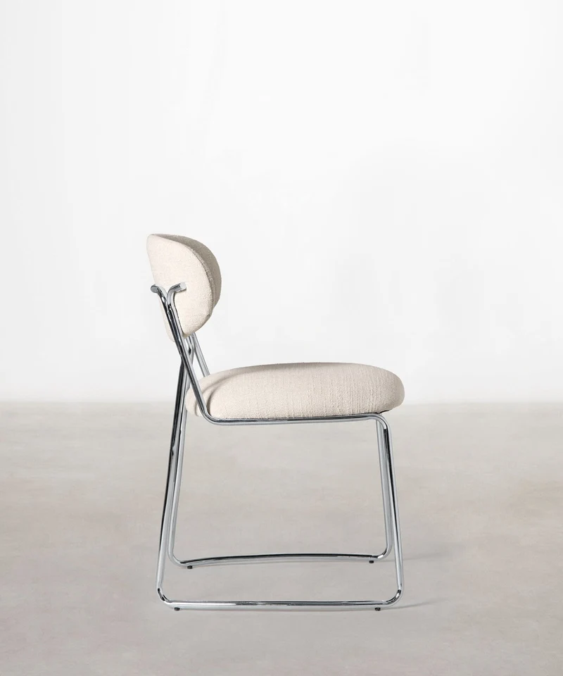Silla de Comedor de Tela y metal Moritz