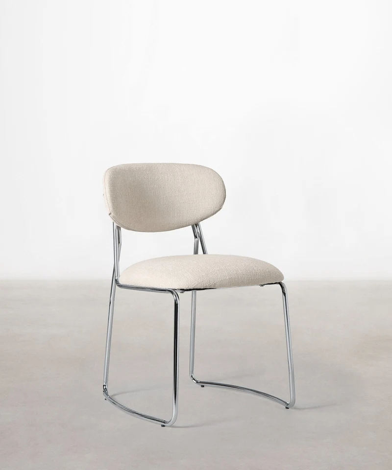 Silla de Comedor de Tela y metal Moritz