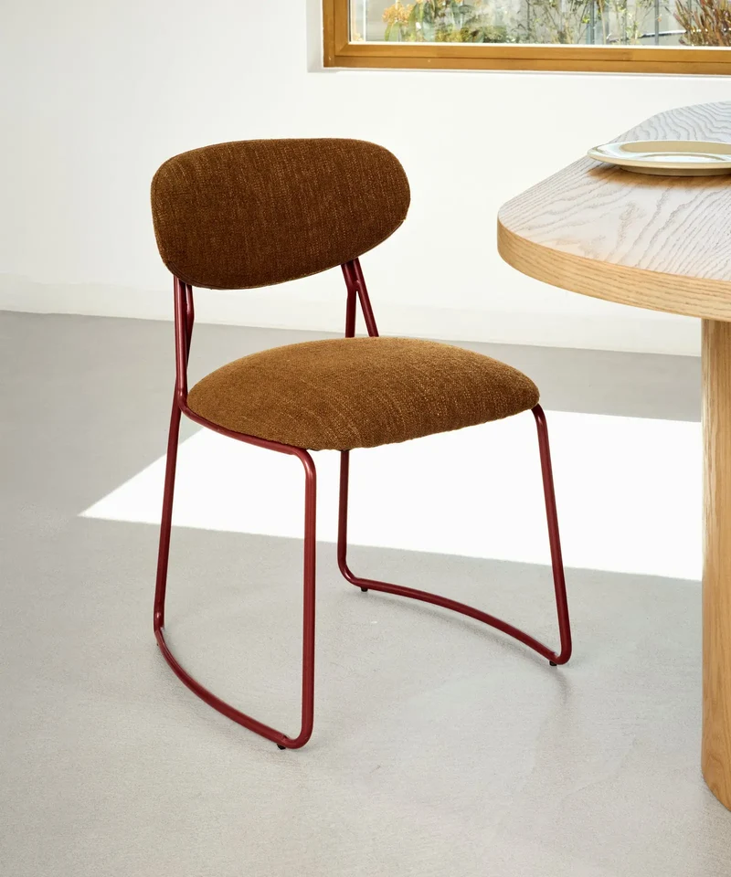 Silla de Comedor de Tela y metal Moritz