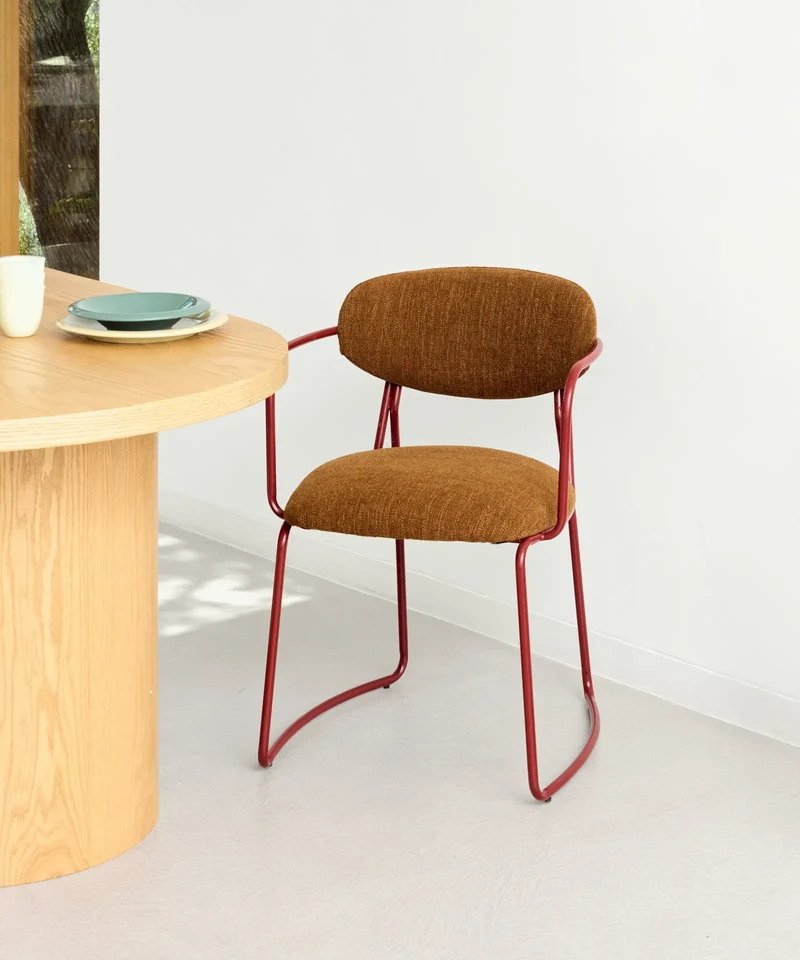 Silla de Comedor de Tela y metal Moritz