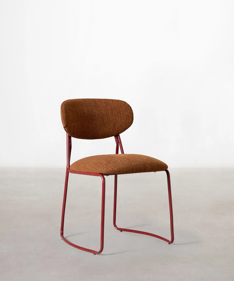 Silla de Comedor de Tela y metal Moritz