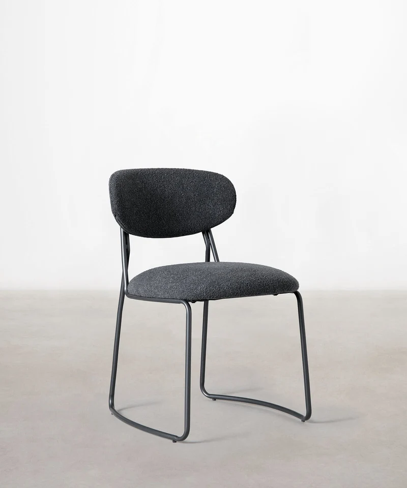 Silla de Comedor de Tela y metal Moritz