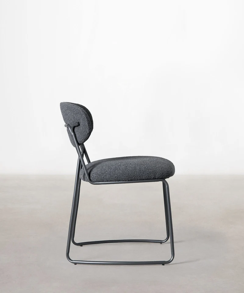 Silla de Comedor de Tela y metal Moritz