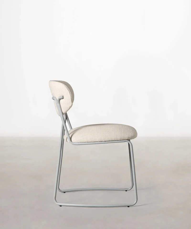 Silla de Comedor de Tela y metal Moritz
