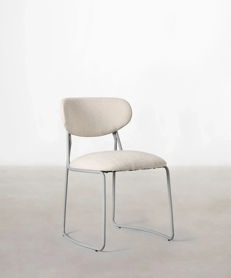 Silla de Comedor de Tela y metal Moritz