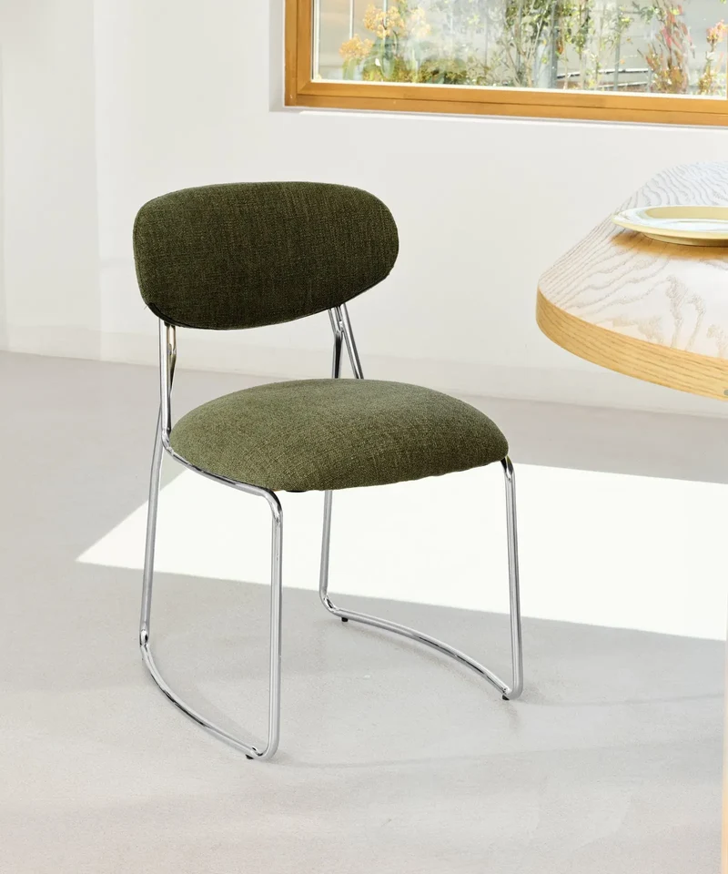 Silla de Comedor de Tela y metal Moritz