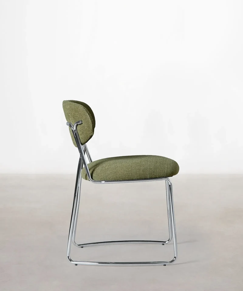 Silla de Comedor de Tela y metal Moritz