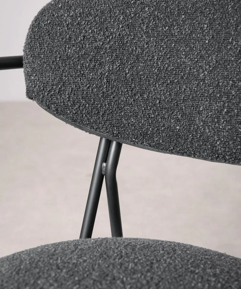 Silla de Comedor de Tela y Metal con Reposabrazos Moritz Arms