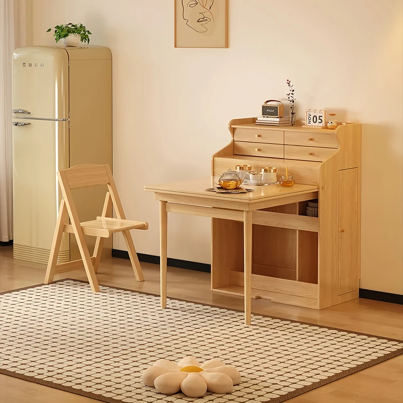 Ensemble table et chaises pliantes gain de place avec 4 chaises et tiroirs de rangement