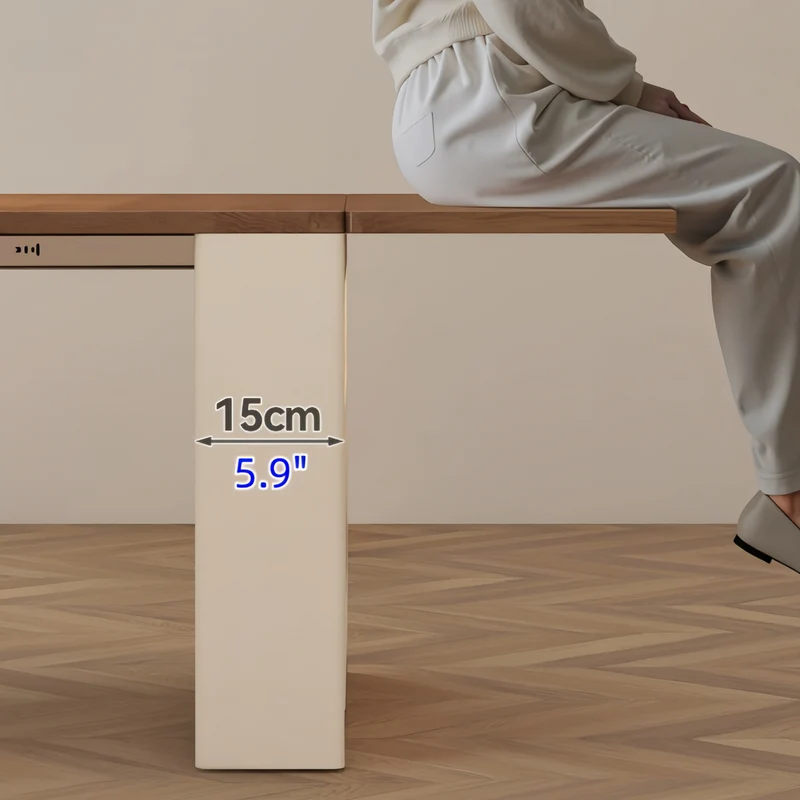 Îlot de cuisine extensible en bois massif avec ensemble de 4 chaises