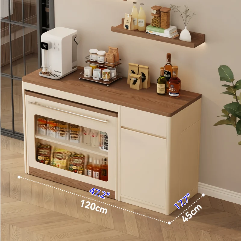 Îlot de cuisine extensible avec rangement et chaises