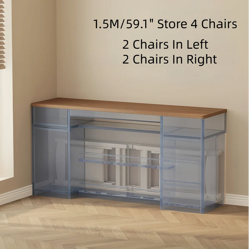 Îlot de cuisine extensible avec rangement et chaises