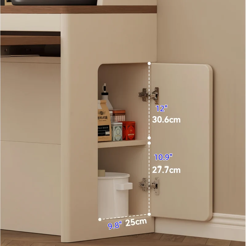 Îlot de cuisine extensible avec rangement et chaises