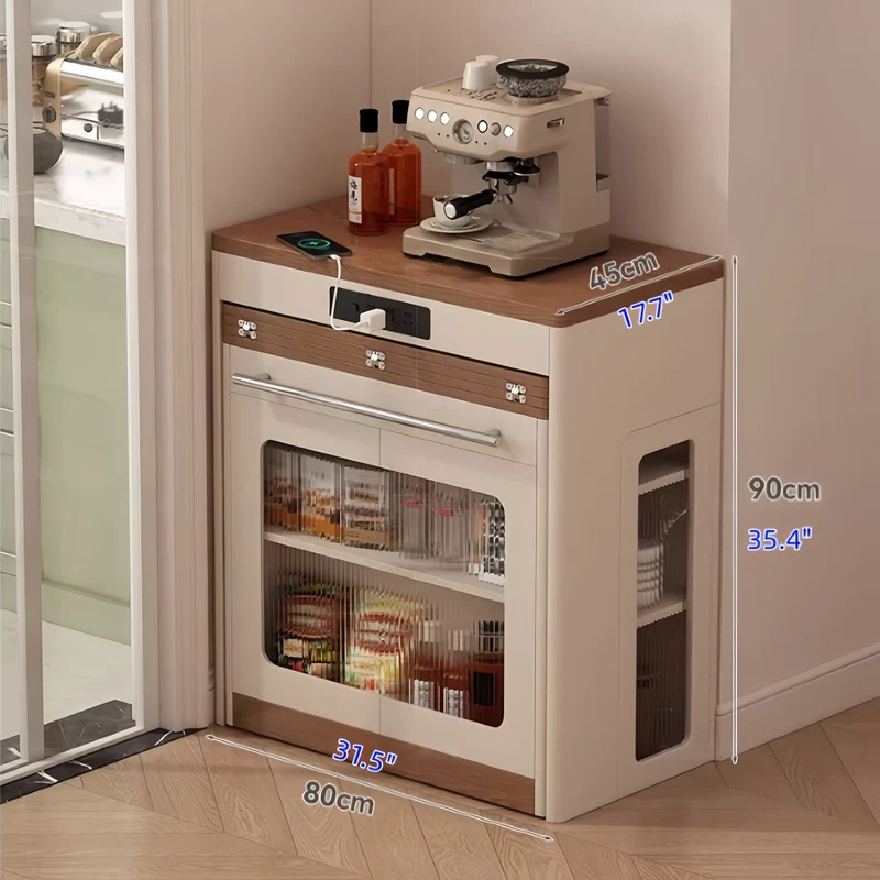 Îlot de cuisine extensible avec rangement et chaises