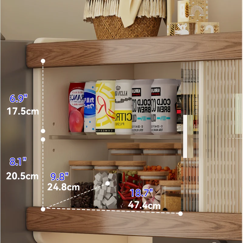 Buffet en bois massif avec table à manger extensible