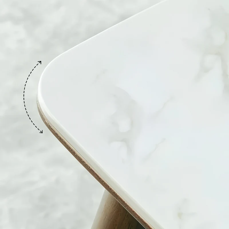 Table de salle à manger extensible en bois massif avec plateau en pierre frittée