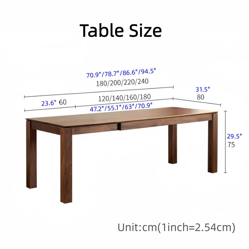 Table à manger extensible en bois massif