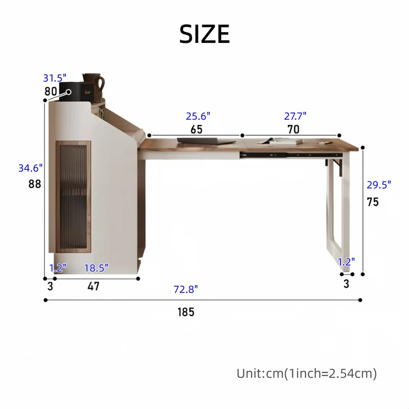 Table de salle à manger gain de place avec rangement dissimulé pour les chaises et tiroirs intégrés