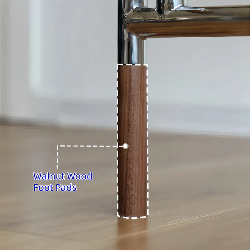 Table de salle à manger à double abattant avec pieds en acier inoxydable