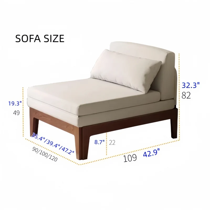 Lit de jour convertible futon en bois massif