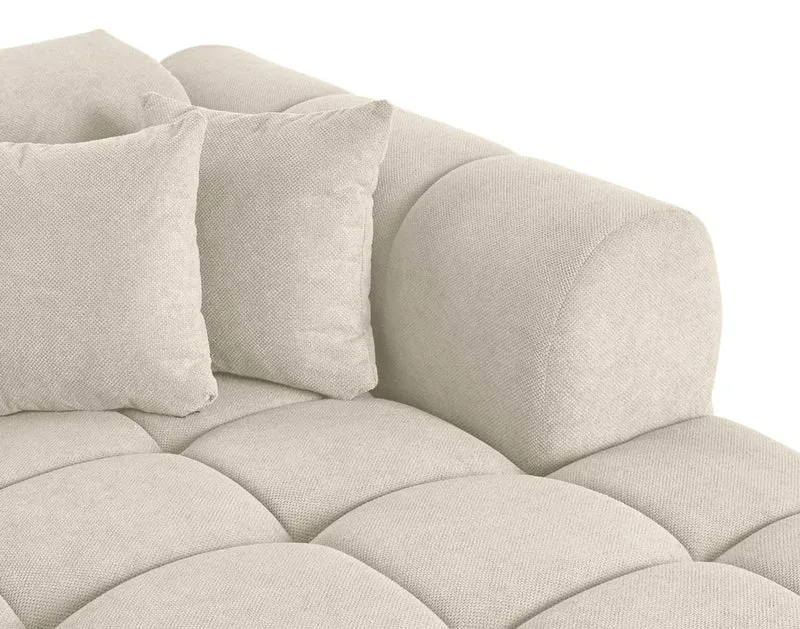 Canapé panoramique BESTMOBILIER 7 places en tissu beige RAY