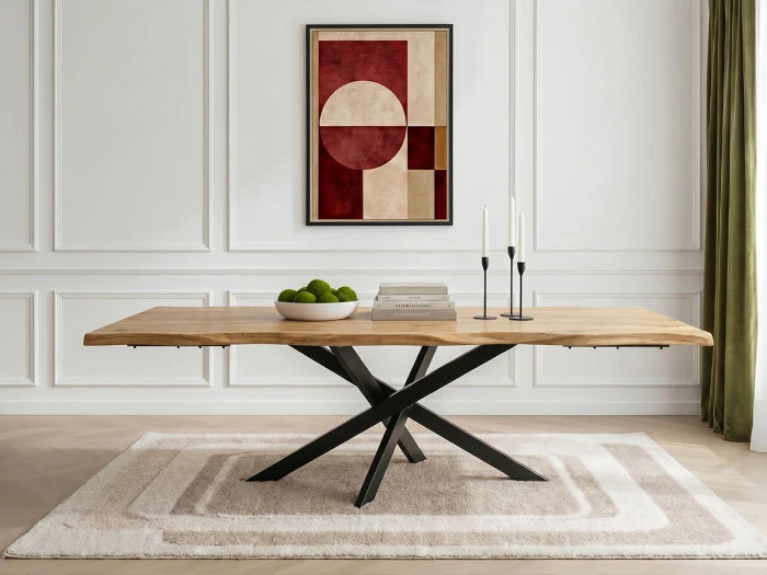 Table à manger extensible BOBOCHIC Zelie chêne massif 160 à 240cm