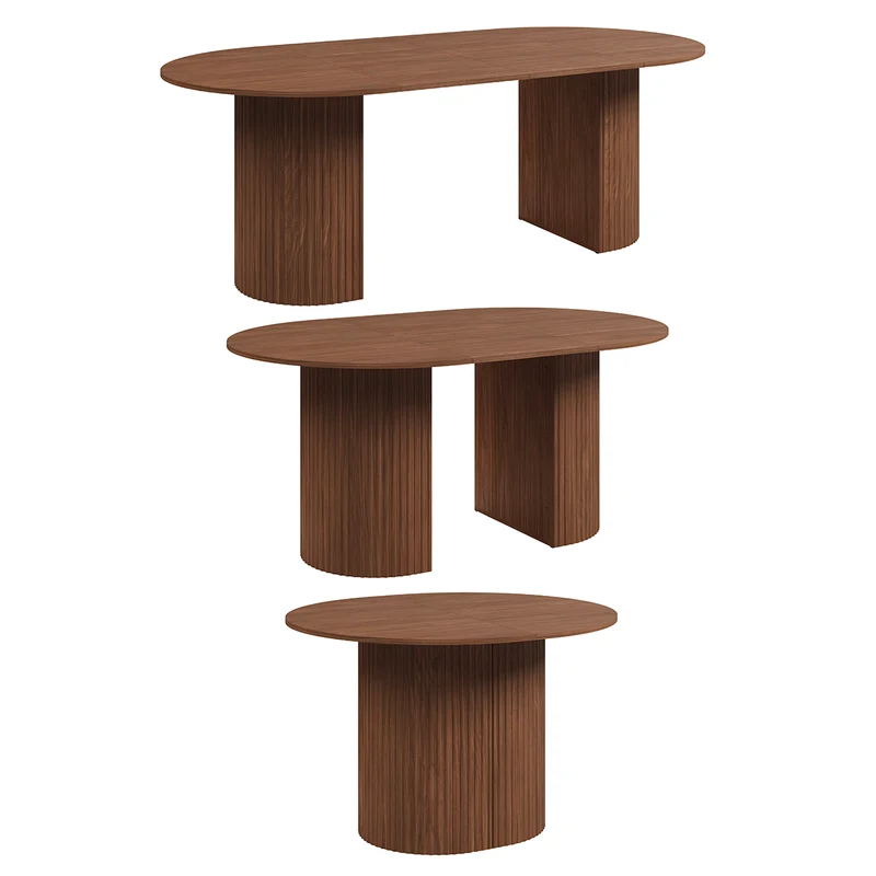 Table à manger extensible 4 à 8 places Canopée Bois foncé