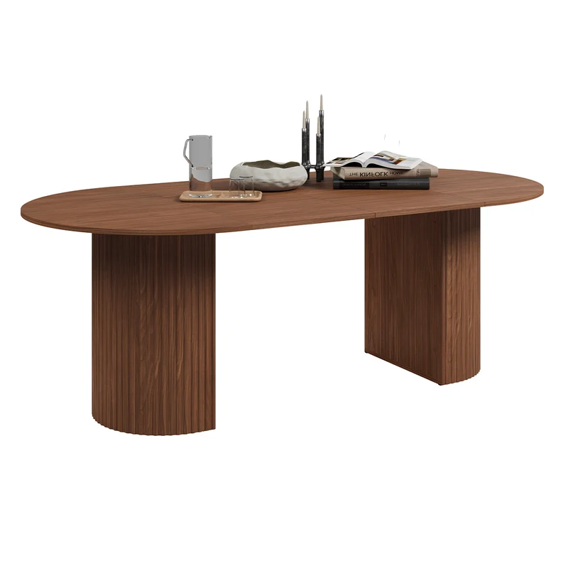 Table à manger extensible 4 à 8 places Canopée Bois foncé