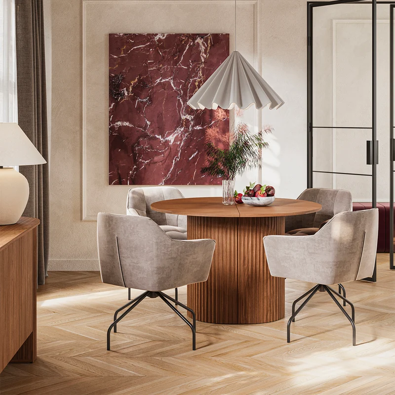 Table à manger extensible 4 à 8 places Canopée Bois foncé