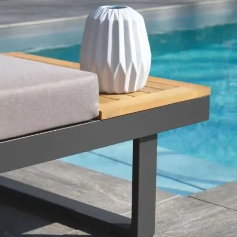 Salon de jardin 4 places DCB GARDEN Tokyo en bois d'acacia et aluminium gris anthracite