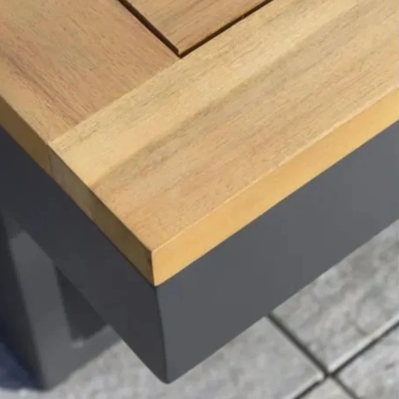 Salon de jardin 4 places DCB GARDEN Tokyo en bois d'acacia et aluminium gris anthracite
