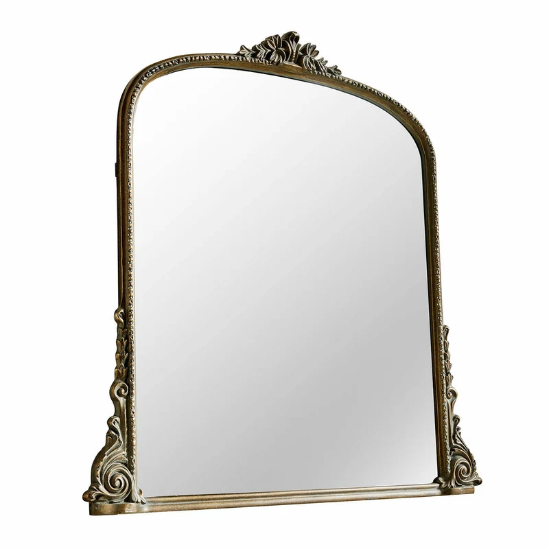 Miroir LOBERON Mambero en métal or vieilli