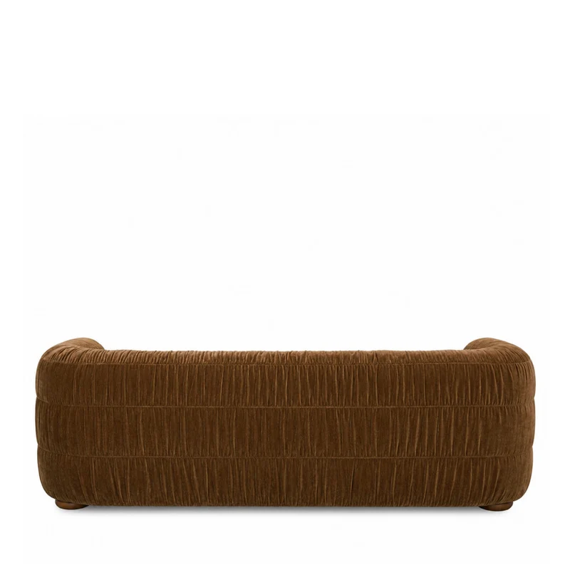 Canapé droit DRAWER Connie 3 places en velours plissé marron
