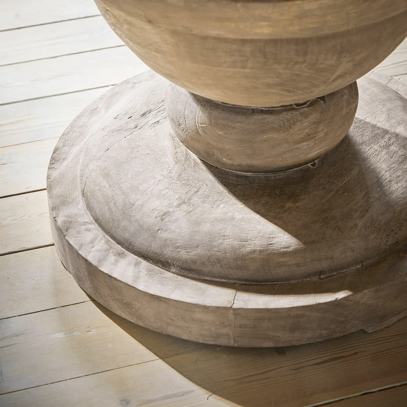 Table ronde LOBERON Retonfey en bois massif marron vieilli