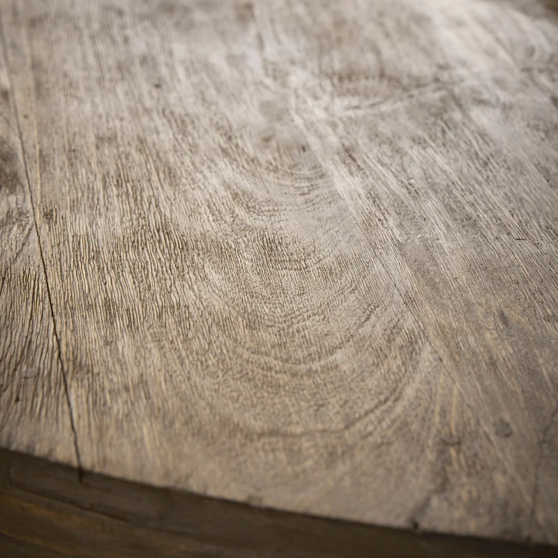 Table ronde LOBERON Retonfey en bois massif marron vieilli