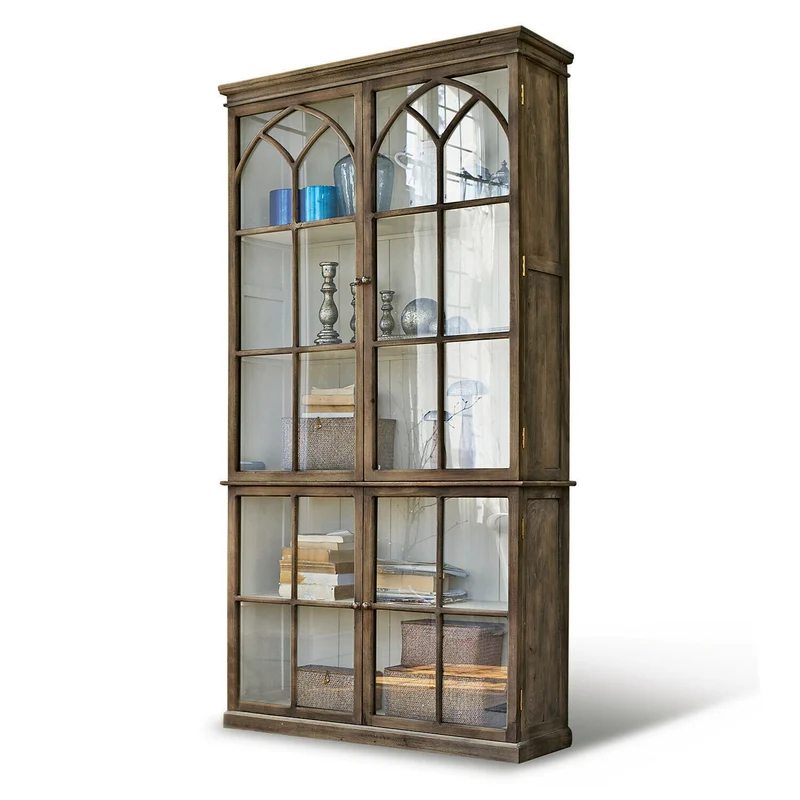 Vitrine LOBERON Garrard en bois marron et portes vitrées