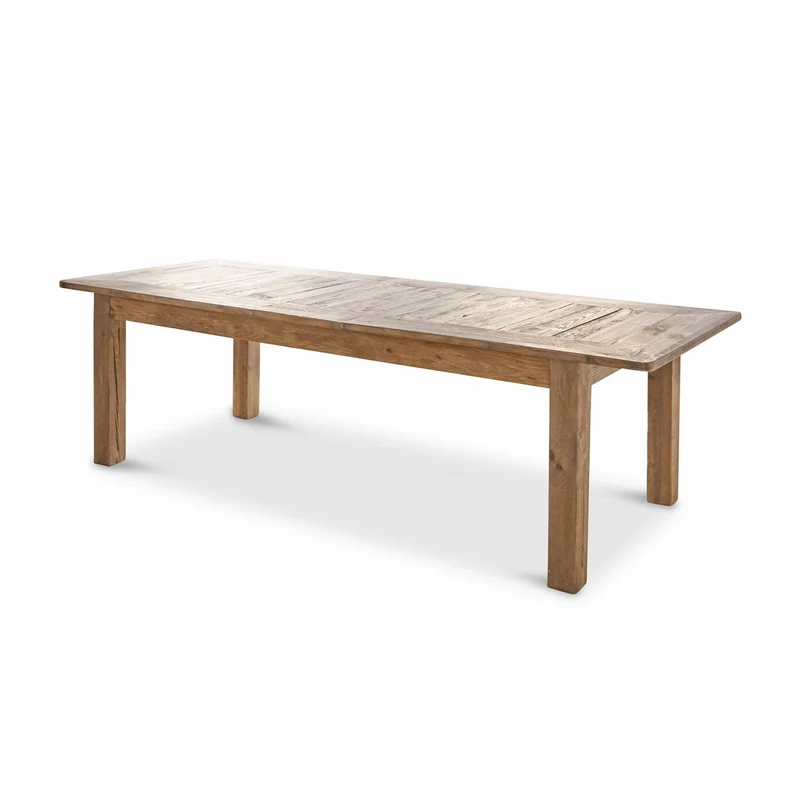 Table à manger extensible LOBERON Amherst en bois de pin + 2 bancs