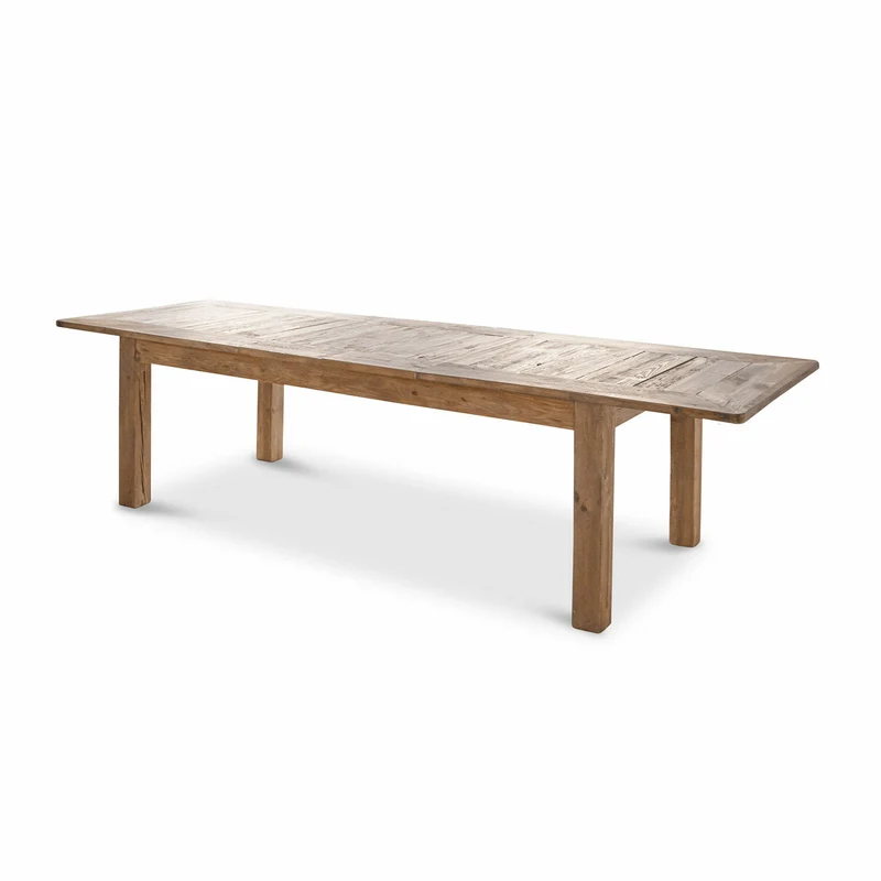 Table à manger extensible LOBERON Amherst en bois de pin + 2 bancs