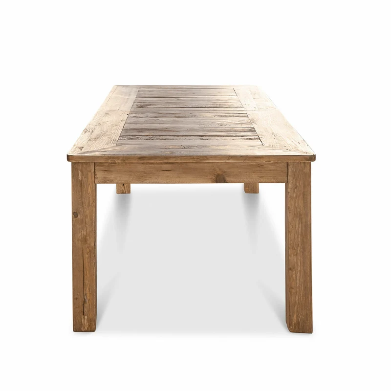 Table à manger extensible LOBERON Amherst en bois de pin + 2 bancs
