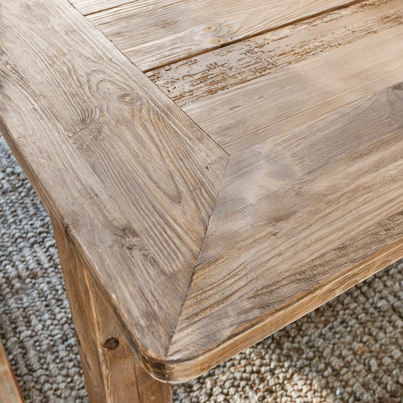 Table à manger extensible LOBERON Amherst en bois de pin + 2 bancs