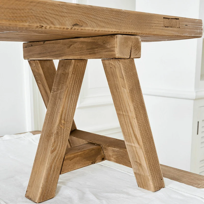 Table à manger extensible LOBERON Amherst en bois de pin + 2 bancs