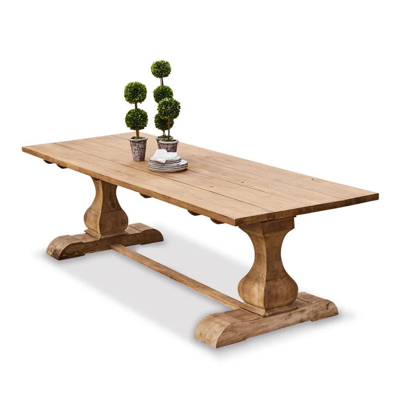 Table à manger LOBERON Devonshire 10 personnes en bois massif marron