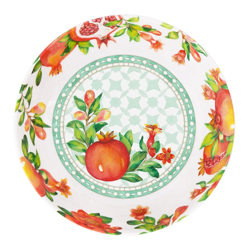 Grande assiette creuse en mélamine grenade - 19 cm