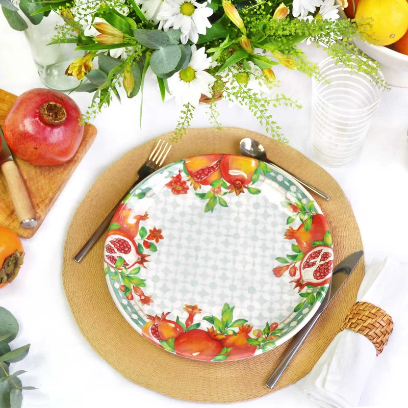 Grande assiette plate en mélamine grenade - Ø 28 cm