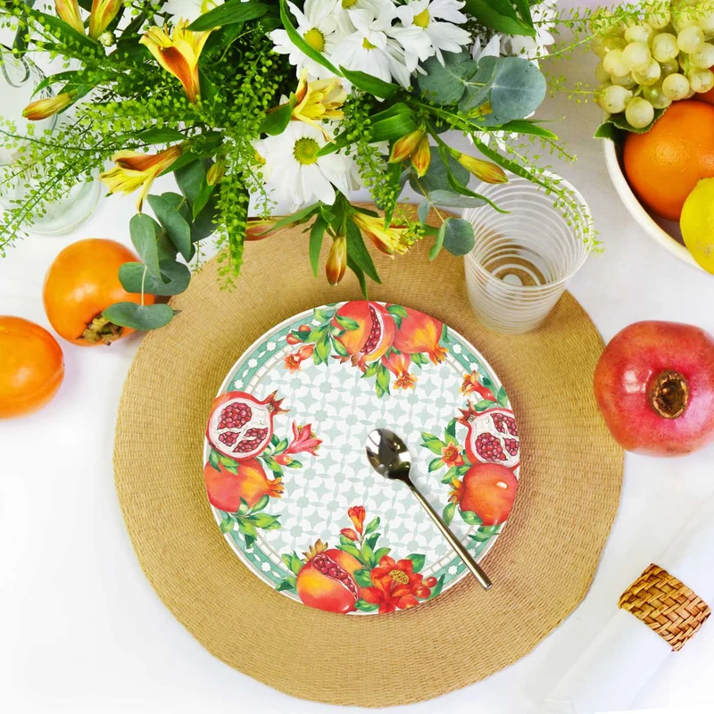 Petite assiette plate à dessert en mélamine grenade - Ø 23 cm